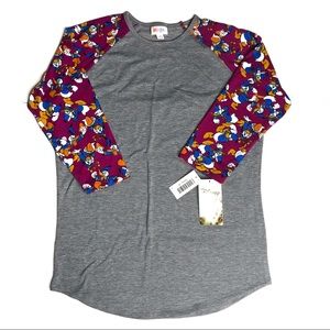 LuLaRoe Randy Tee Disney Donald Duck Burgundy